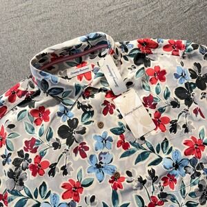 Tommy Bahama Tropicana Blooms Silk Floral Shirt Mens Large Storm Gray NWT
